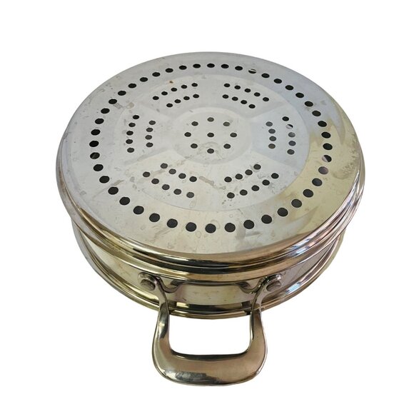 Stainless Steel Steamer Insert Pot With Handles For Cooking & Steaming 11" x 3" - Picture 2 of 3